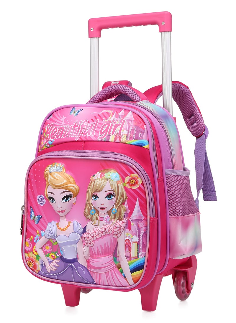 Stargold Baby Backpack 3Pcs For Baby Girls 1 lunch 1 Pencil Box And 1 Bag With Adjustable Strap For School 2 Wheels 12 Inch  - Image 2