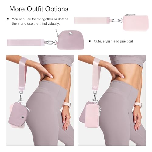 Babysun Mini Zip Around Dual Pouch Wristlet With 2 Straps Wristlet Keychain Wallet for Women Coin Purse Small Cute for Teen Girl - Image 3