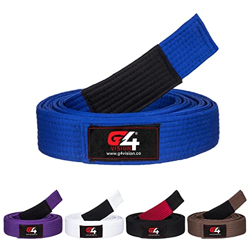 G4 VISION G4 Jiu Jitsu BJJ Belts Brazilian Adult A1 A2 A3 A4 Black Brown Purple Blue White (Blue, A1) - Image 4