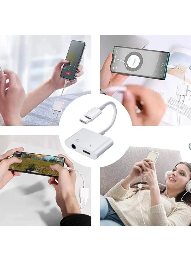 محول USB C إلى 3.5mm للاستماع والشحن في نفس الوقت مع شريحة DAC لصوت HiFi، محول Type-C إلى مقبس سماعة 3.5mm للهواتف والأجهزة اللوحية واللاب توب، هيكل من الألمنيوم، التوصيل والتشغيل للألعاب والمكالمات والموسيقى - Image 5