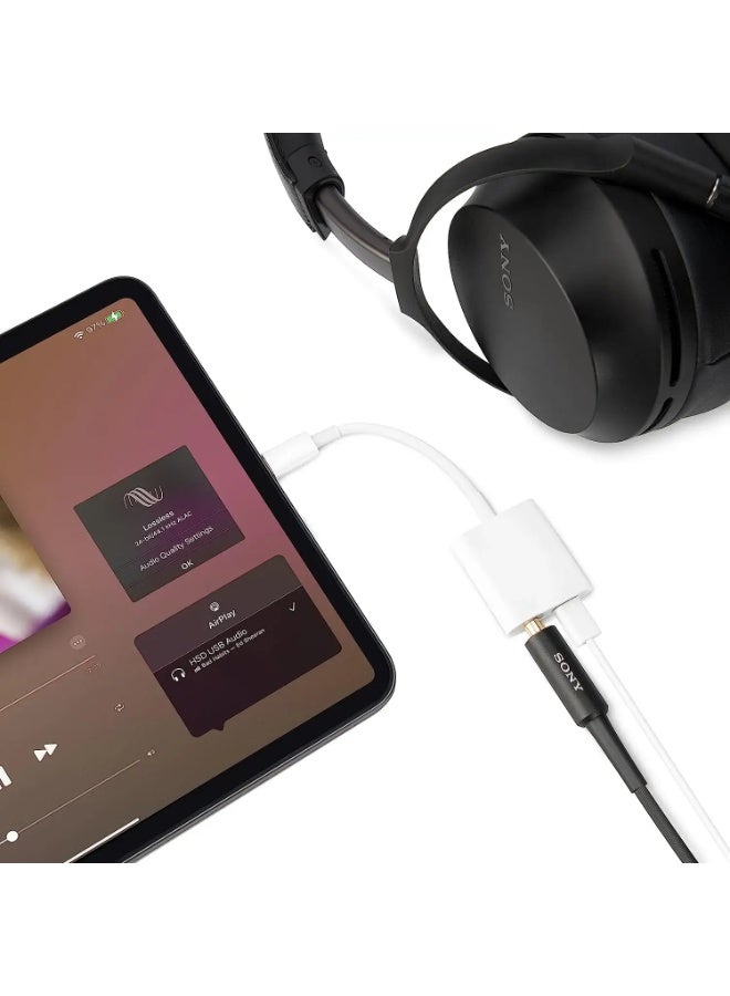 محول USB C إلى 3.5mm للاستماع والشحن في نفس الوقت مع شريحة DAC لصوت HiFi، محول Type-C إلى مقبس سماعة 3.5mm للهواتف والأجهزة اللوحية واللاب توب، هيكل من الألمنيوم، التوصيل والتشغيل للألعاب والمكالمات والموسيقى - Image 2