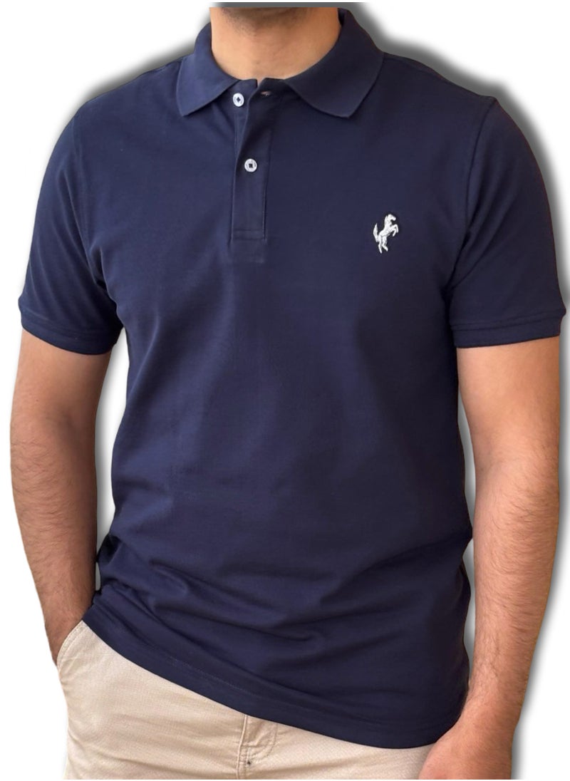 Horse Polo - Horse Polo Classic Polo Shirt, Navy blue - Image 1