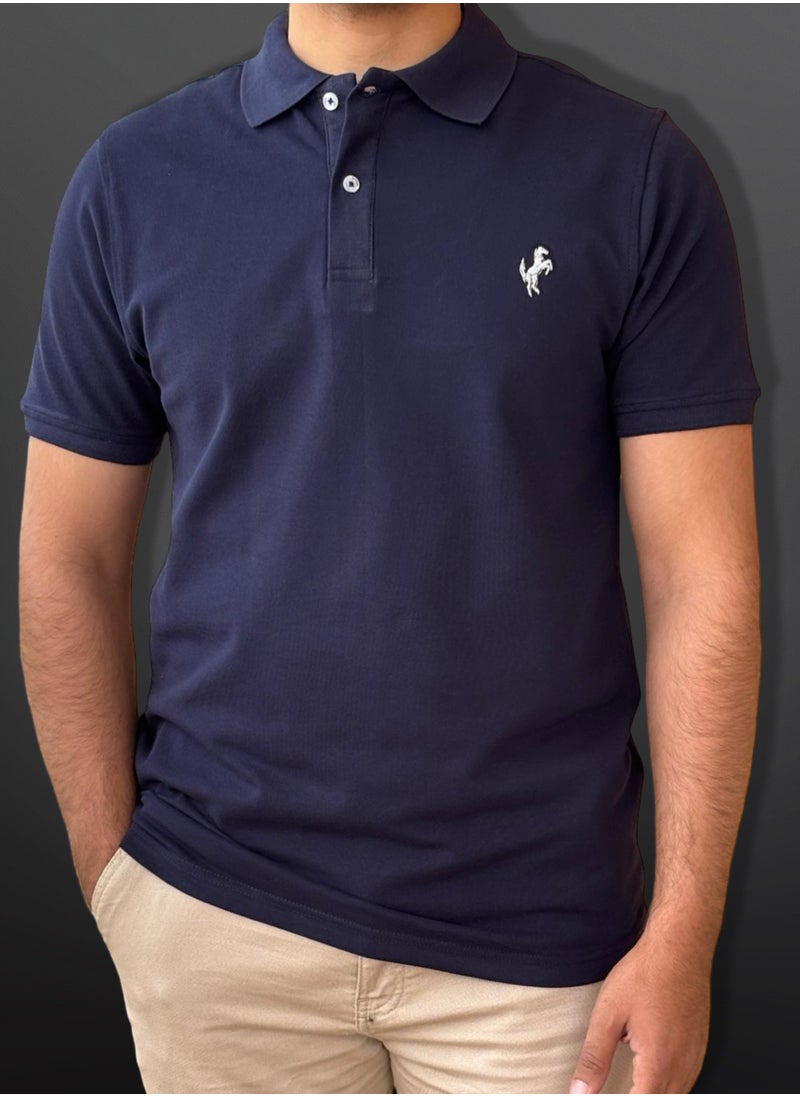 Horse Polo - Horse Polo Classic Polo Shirt, Navy blue - Image 1