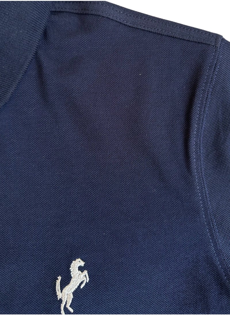 Horse Polo - Horse Polo Classic Polo Shirt, Navy blue - Image 1