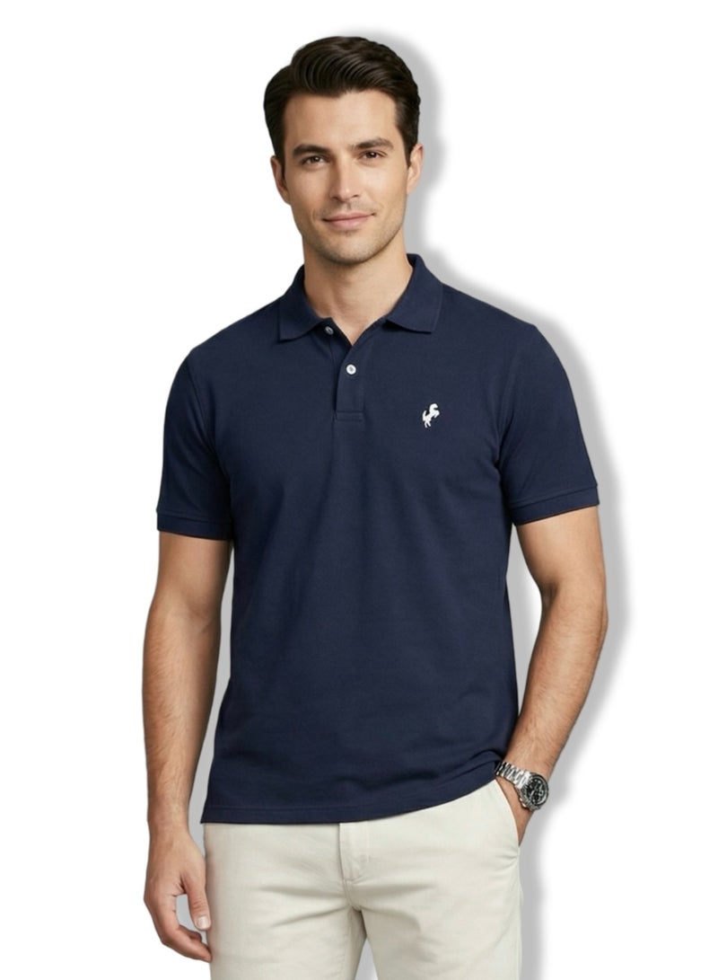 Horse Polo Polo Shirt Classic, Navy blue - Image 1
