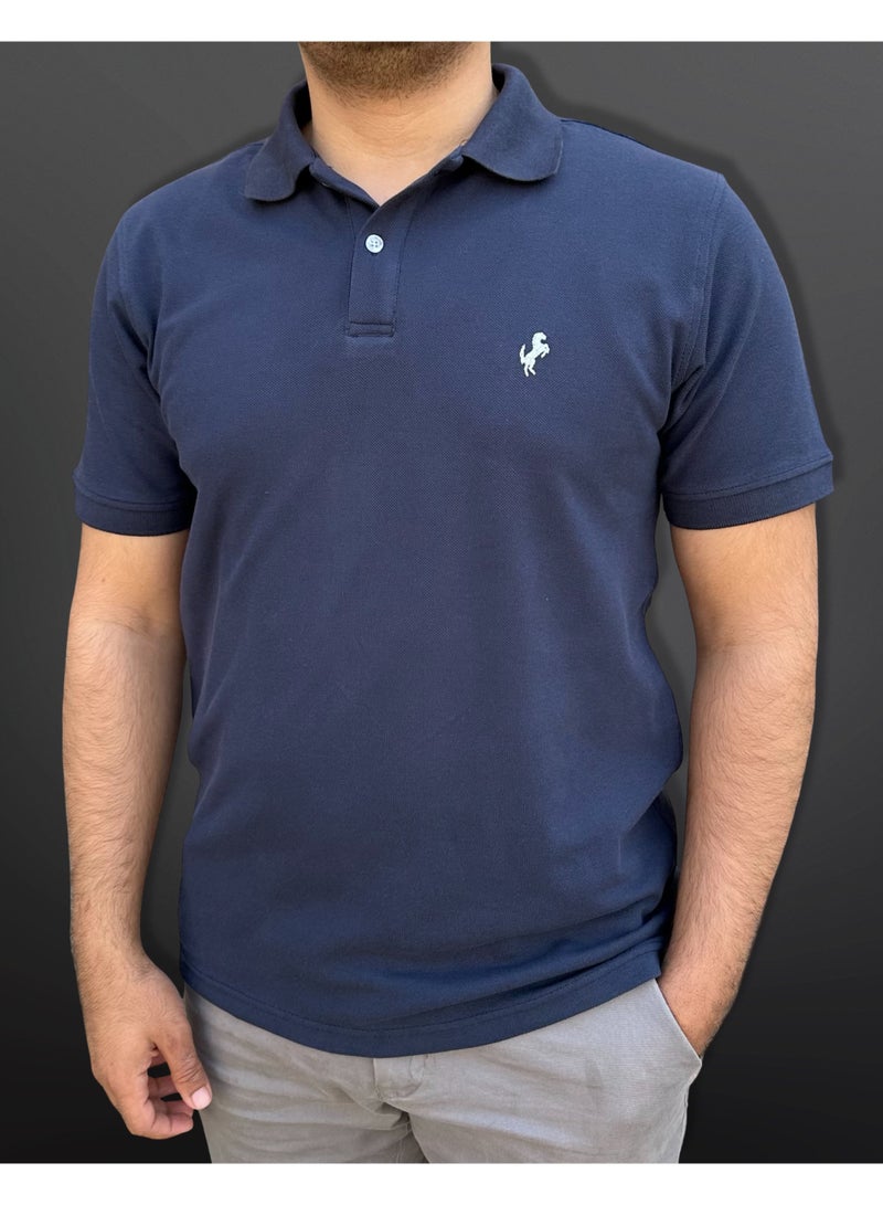 Horse Polo Polo Shirt Classic, Navy blue - Image 2