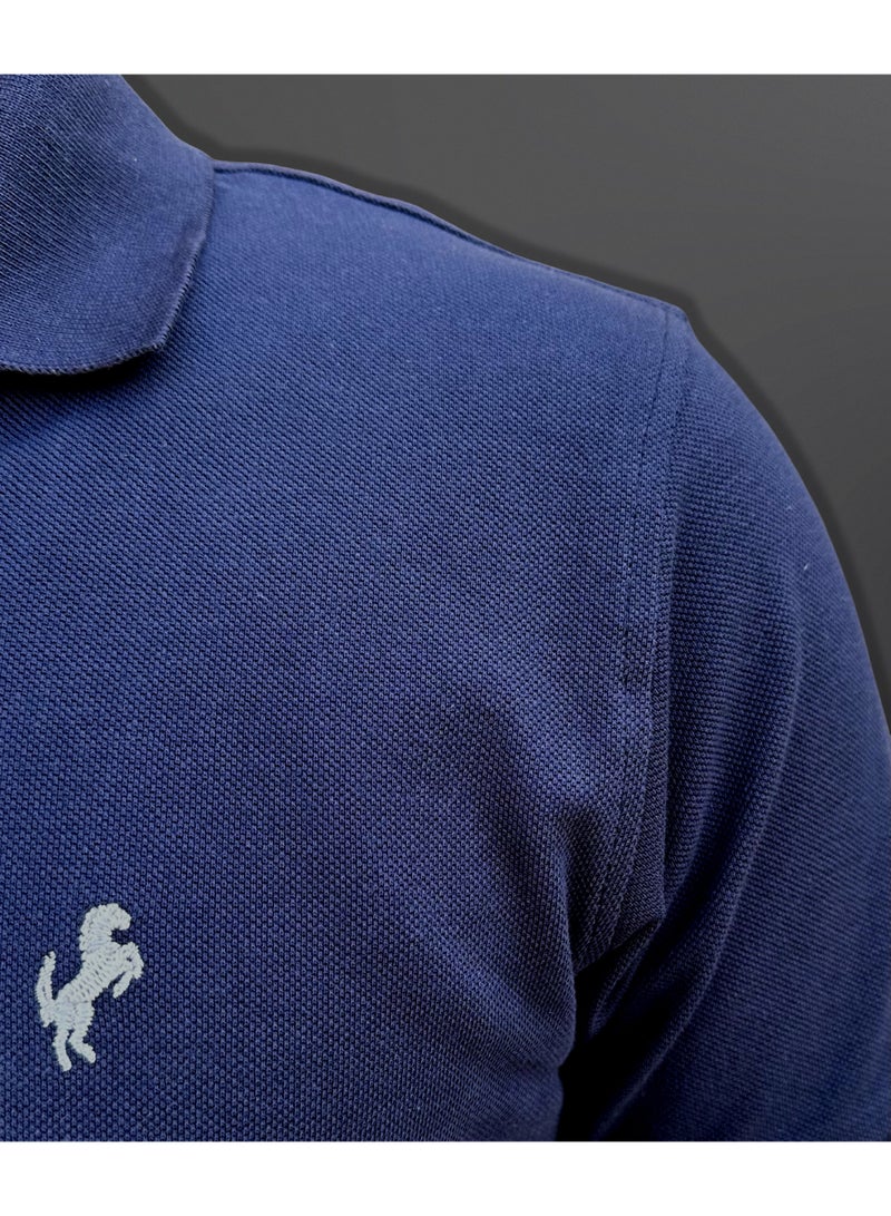 Horse Polo Polo Shirt Classic, Navy blue - Image 4