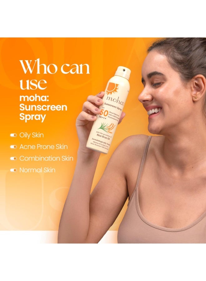 MOHA Sunscreen Spray Spf 50 Body Sunscreen Spray Waterproof Lightweight Uva+Uvb Protection, No White Cast, Broad Spectrum Pa++++, For Women & Men, Spray Sunscreen for face & Body,170ml Pack of 1 - Image 3
