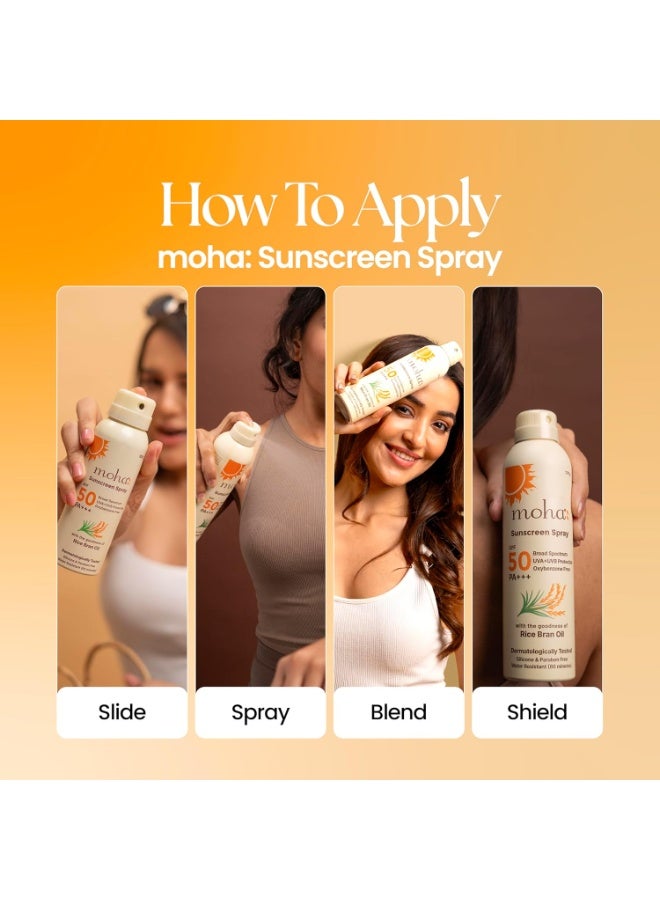 MOHA Sunscreen Spray Spf 50 Body Sunscreen Spray Waterproof Lightweight Uva+Uvb Protection, No White Cast, Broad Spectrum Pa++++, For Women & Men, Spray Sunscreen for face & Body,170ml Pack of 1 - Image 4