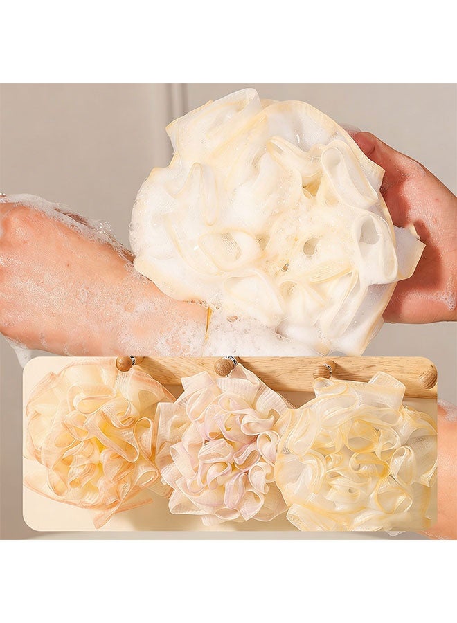 4 Pack Bath Loofah, 2-in-1 Bath Sponge for Soap Bar & Body Wash, Bath Shower Loofah Sponge , Soft Mesh Shower Ball, Fluffy Body Scrubber, Exfoliating Bath Pouch, Hanging Shower Sponge, Mesh Body Brush Balls, Portable Soap Holder Shower Puff for Travel & Daily Bathing - Image 2