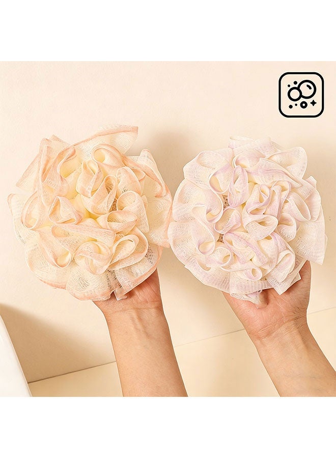 4 Pack Bath Loofah, 2-in-1 Bath Sponge for Soap Bar & Body Wash, Bath Shower Loofah Sponge , Soft Mesh Shower Ball, Fluffy Body Scrubber, Exfoliating Bath Pouch, Hanging Shower Sponge, Mesh Body Brush Balls, Portable Soap Holder Shower Puff for Travel & Daily Bathing - Image 5