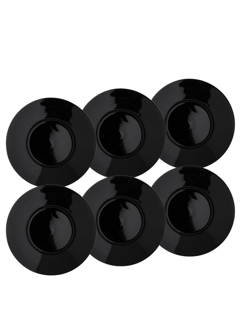 Set of 6 porcelain plates, black, size 19 cm - pzsku/ZDCC1A3346EA10FFAF53AZ/45/_/1716978806/4c78da9e-0702-4794-94a4-2af7831fe759