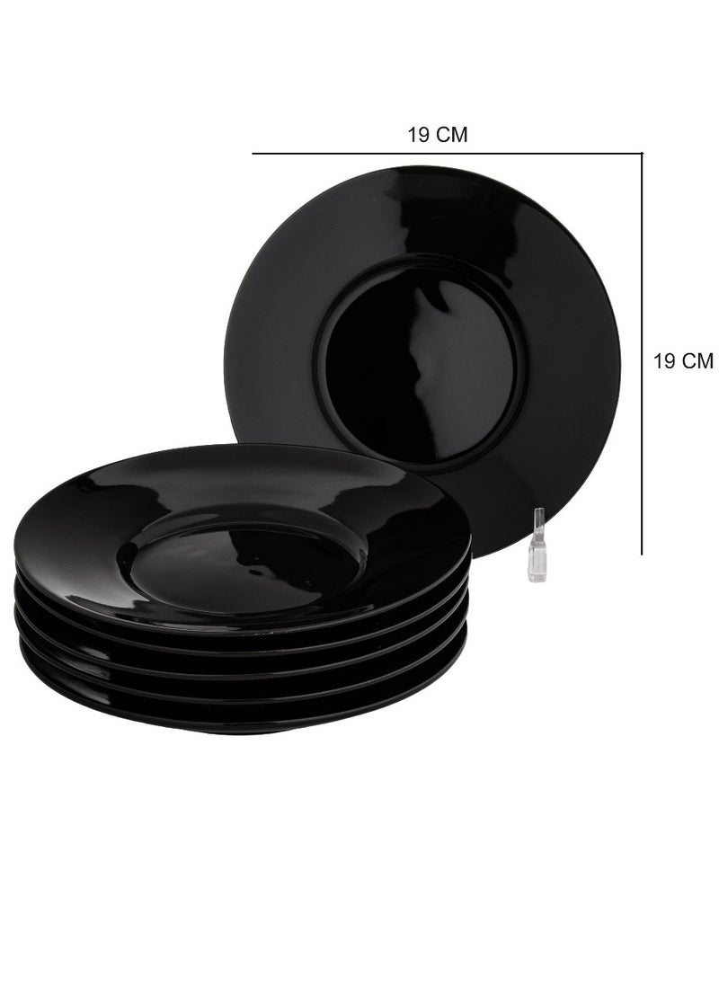 Set of 6 porcelain plates, black, size 19 cm - pzsku/ZDCC1A3346EA10FFAF53AZ/45/_/1716978807/2d7a2514-0f40-402f-8f43-def731271f48