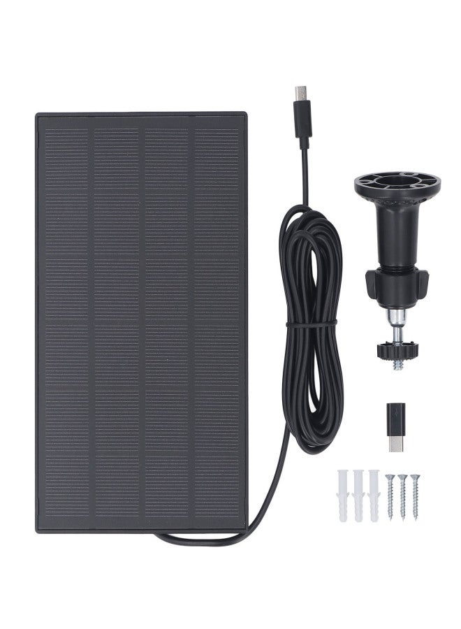 5W 5V Solar Panel for Security Camera IP66 Water Proof Outdoor Wireless Camera Charger with Micro USB Type C Interface - Image 1