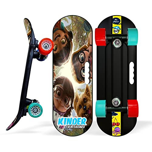 jaspo Street Runner Junior 18 Inches Fiber Skateboard For Kids Upto 7 Years Age Group Recommended For Boys And Girls (Suitable For Beginners And Learners) (Crazy Gang), Multicolor - Image 1