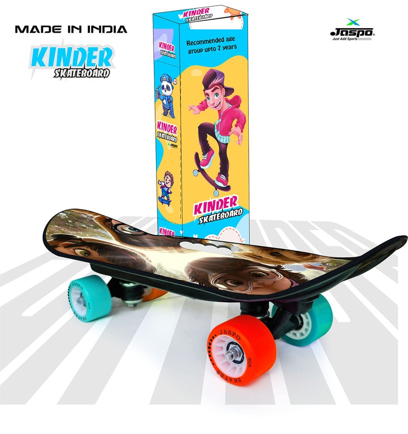 jaspo Street Runner Junior 18 Inches Fiber Skateboard For Kids Upto 7 Years Age Group Recommended For Boys And Girls (Suitable For Beginners And Learners) (Crazy Gang), Multicolor - Image 4