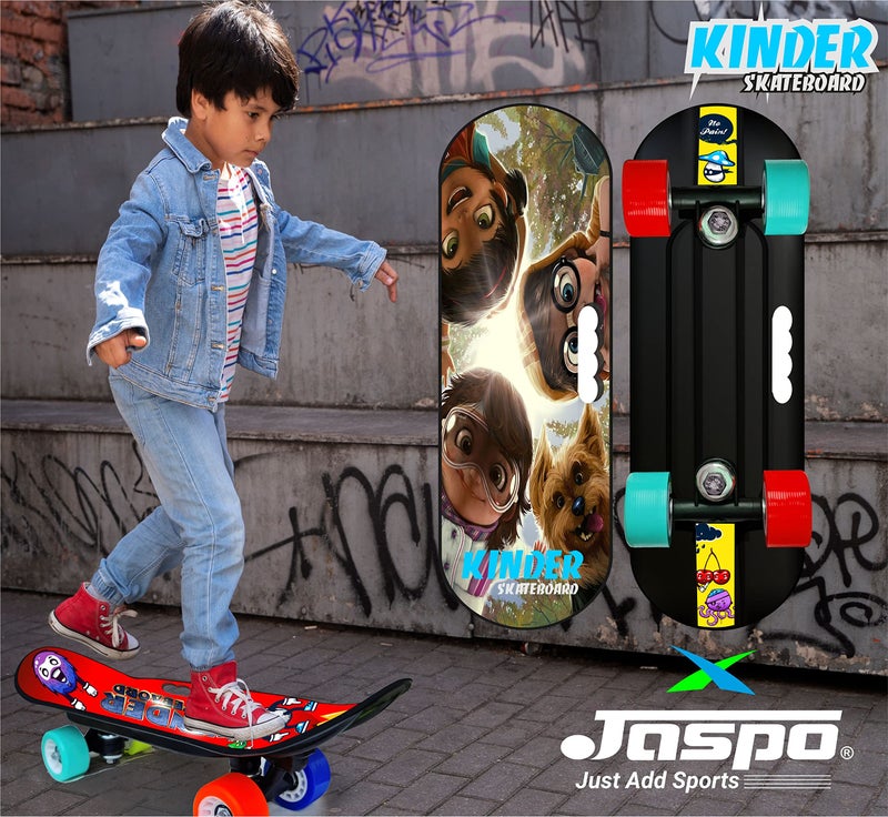 jaspo Street Runner Junior 18 Inches Fiber Skateboard For Kids Upto 7 Years Age Group Recommended For Boys And Girls (Suitable For Beginners And Learners) (Crazy Gang), Multicolor - Image 5