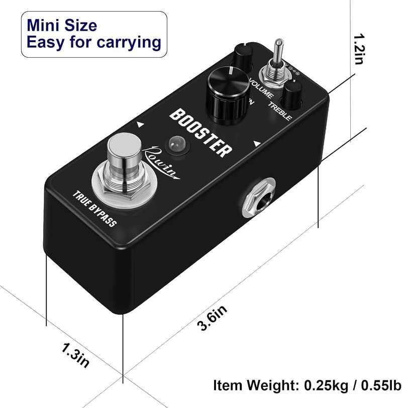 Rowin Booster Pedal with Rich Distortion Sound True Bypass LEF-318 - Image 4