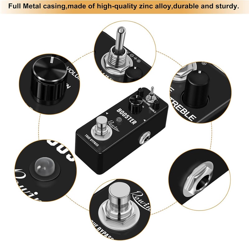 Rowin Booster Pedal with Rich Distortion Sound True Bypass LEF-318 - Image 3