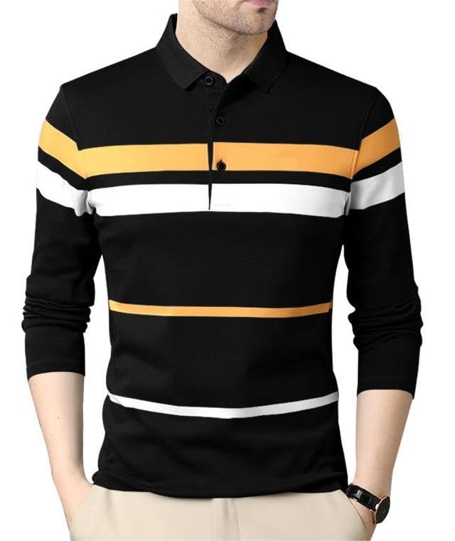 Noble Monk Men's Regular Fit Polo T Shirt |Full Sleeves |Collar Tshirts | Casual T-Shirt for Men - Image 4