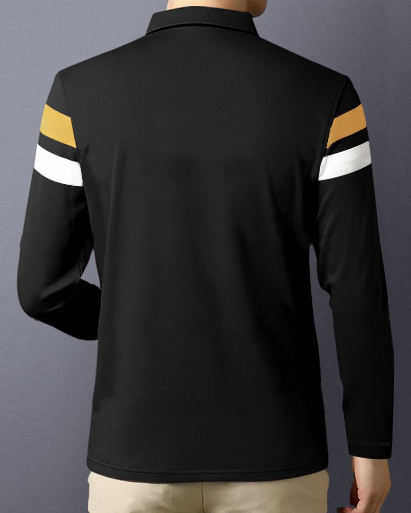 Noble Monk Men's Regular Fit Polo T Shirt |Full Sleeves |Collar Tshirts | Casual T-Shirt for Men - Image 3