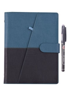 A5 PU Leather Reusable Smart Notebook With Erasable Pen Blue/Black