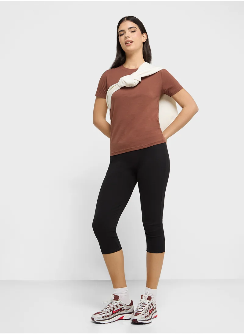 Ginger Basics Cropped Cotton Leggings