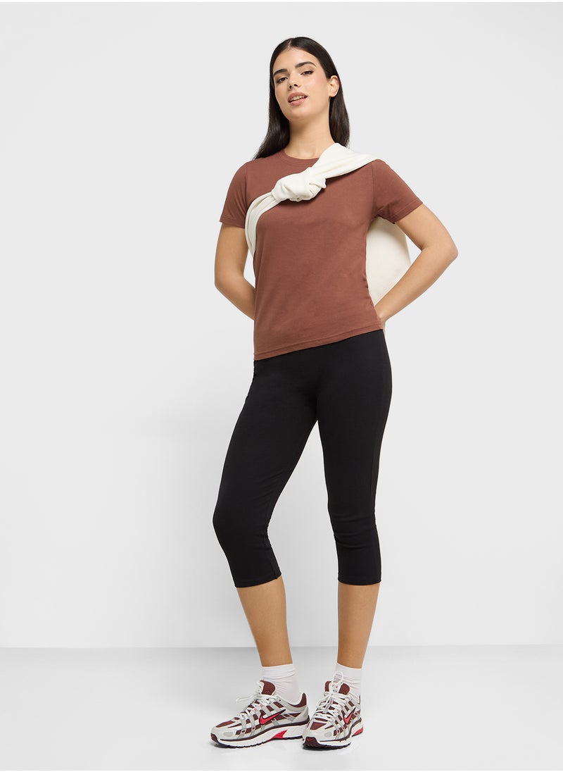 Ginger Basics - Cropped Cotton Leggings - Image 1