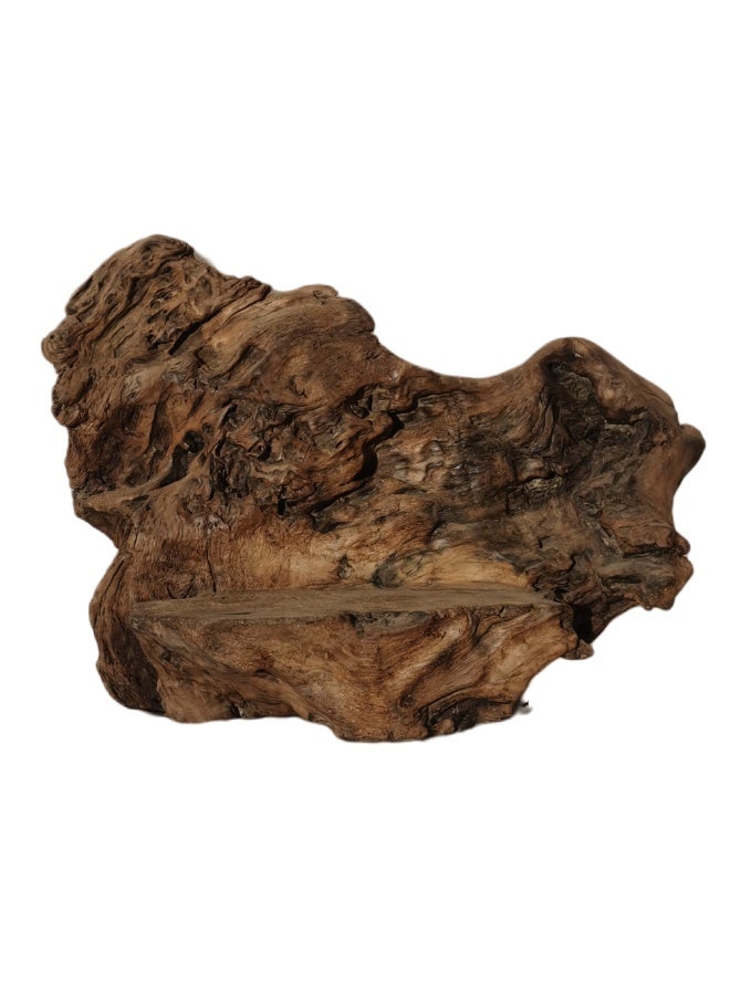 ديكور نحت جذور الخشب الطافي الطبيعي، منحوتة خشبية فاخرة مصنوعة يدويًا، ديكور حوض السمك، قطعة مركزية لطاولة الشاي بقاعدة نباتية وبونساي، 50×37×25 سم - Image 1