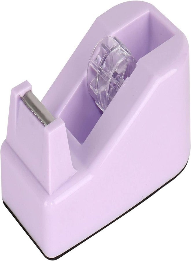 Rosojodg Purple Plastic Desktop Tape Dispenser with Weighted Non-Skid Base,Heavy Duty Cute Tape Dispenser for Packaging in Office,Restaurant,Flower Cake Shop Office Products,Packaging and Shipping Supplies - Image 1
