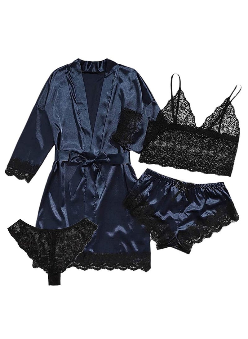 4pcs pajamas women's home pajamas lace pajamas set  - Image 1