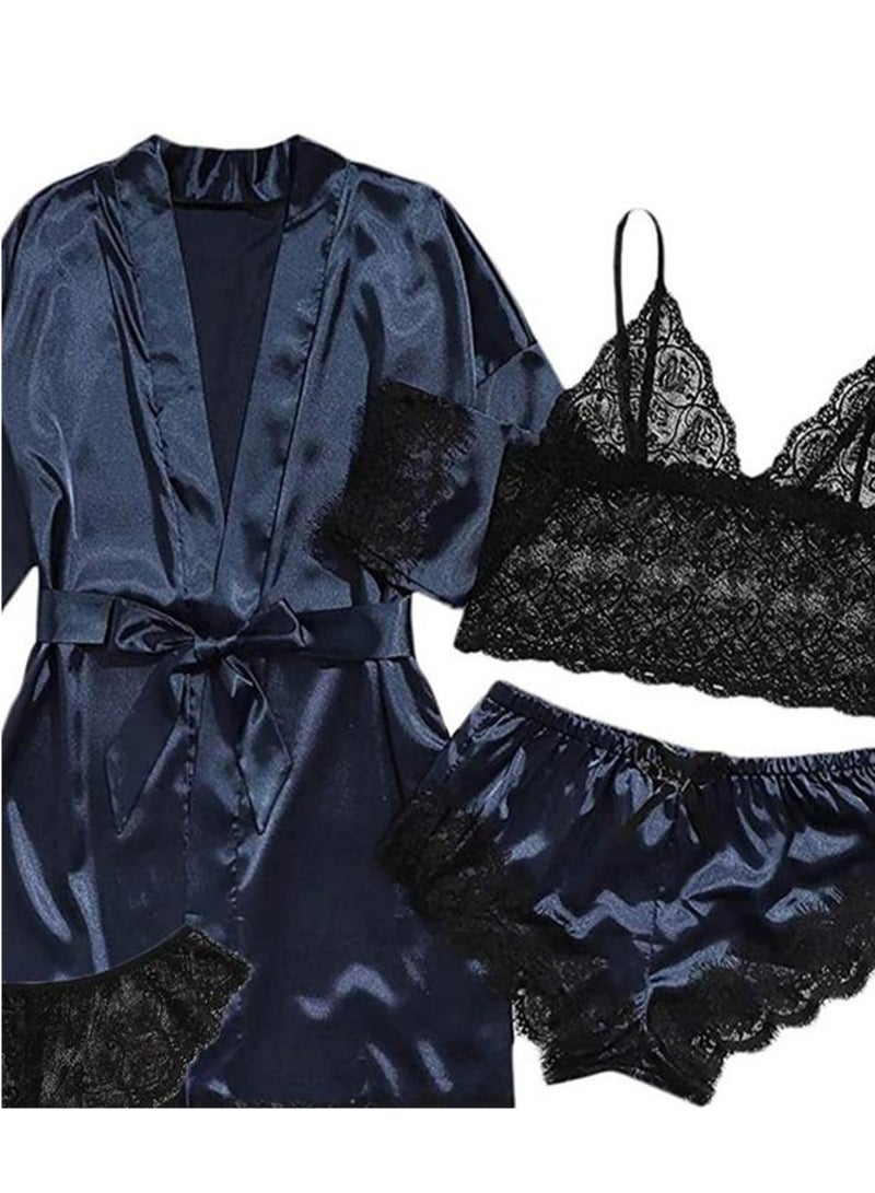 4pcs pajamas women's home pajamas lace pajamas set  - Image 4