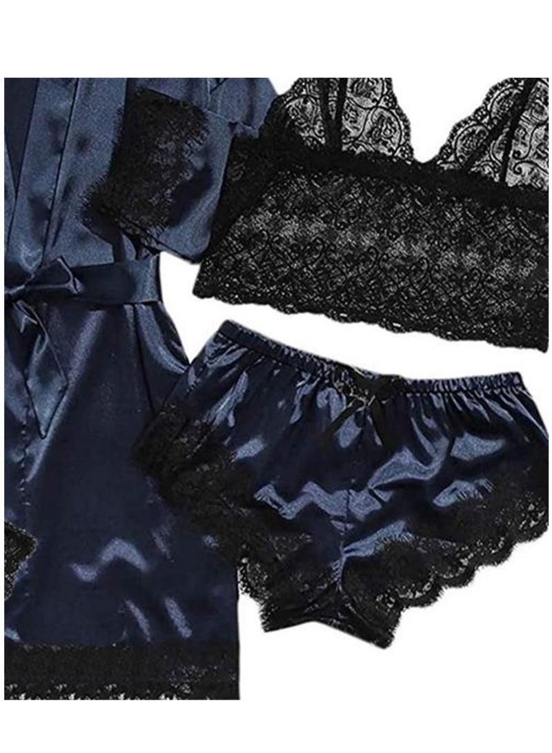 4pcs pajamas women's home pajamas lace pajamas set  - Image 3