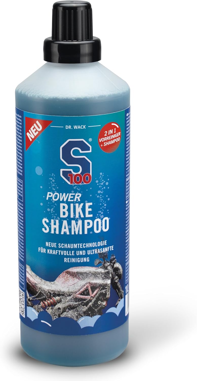 Dr. Wack S100 Power Bike Shampoo 1 Litre - Motorcycle Shampoo with Innovative Foam Technology - Powerful & Gentle Foam Cleaner - For All Surfaces - High-Quality Motorcycle Care - Image 1