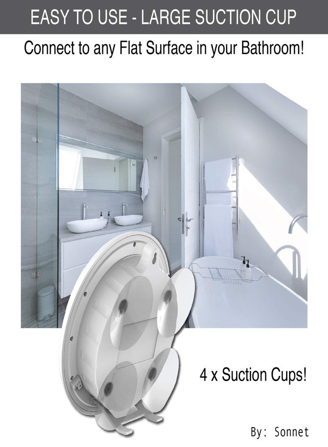 Sonnet Shower Clock for Bathroom and Kitchen - Large Digital Display Shows Time, Date, Day of The Week and Temperature. Large Suction Cups, Hanging Hole, and Kick Stand - White - T4691 - Image 3