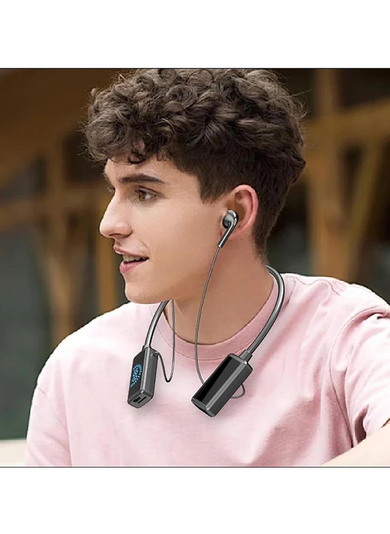 Generic Wireless Sound Card Live Streaming and Audio Editing Headphones, Waterproof Neckband Bluetooth Headphones with Display, Live Streaming Headphones (Pink)  - Image 5