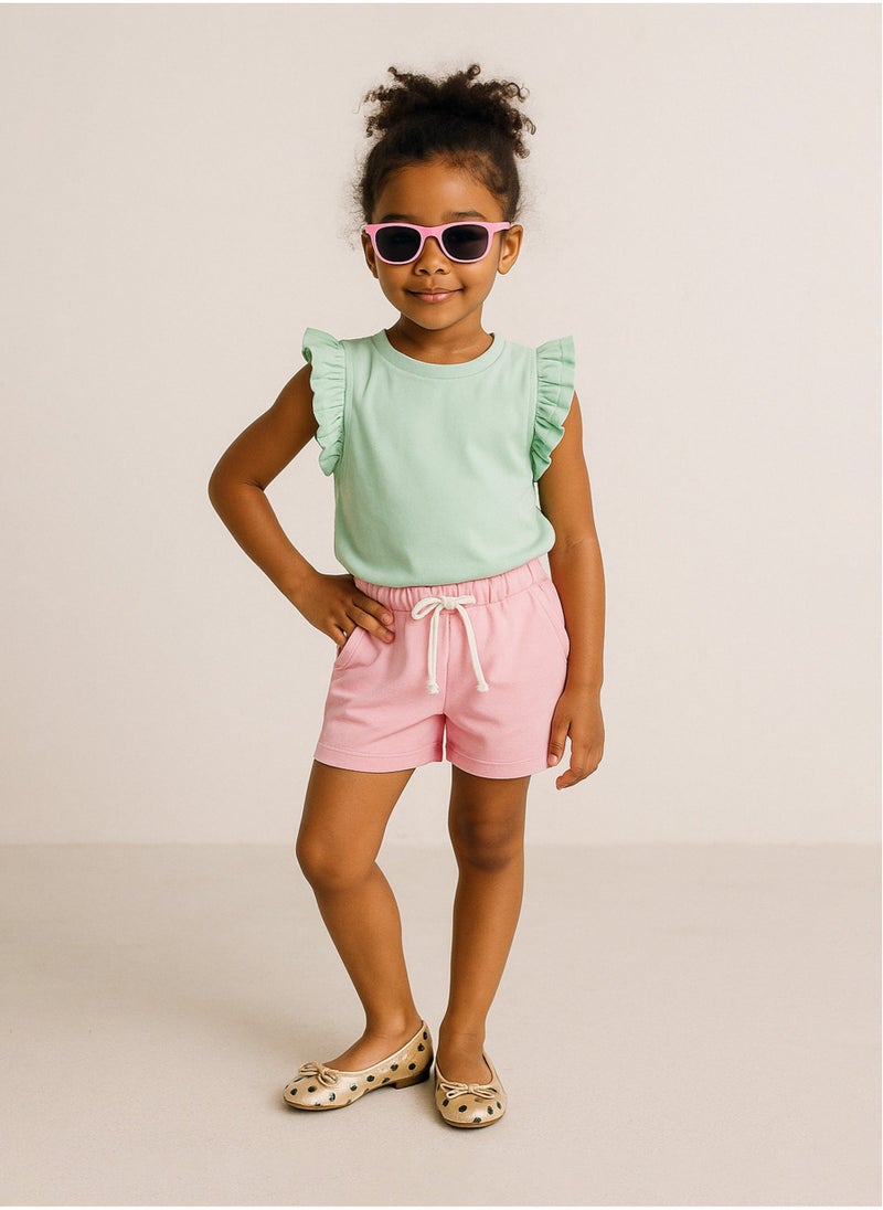 مينوتي توب بناتي بدون أكمام بكشكش على الأكتاف - Image 1