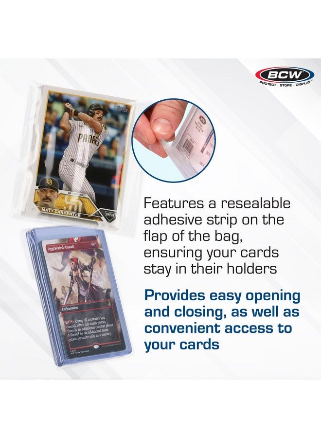 BCW Resealable Team Set Bags - 100 Ct | Archival Quality Polypropylene | Holds 35 Standard Cards | Toploader And Magnetic Holder Compatible | Acid-Free Sealing Solution For Trading Card Collections - Image 3