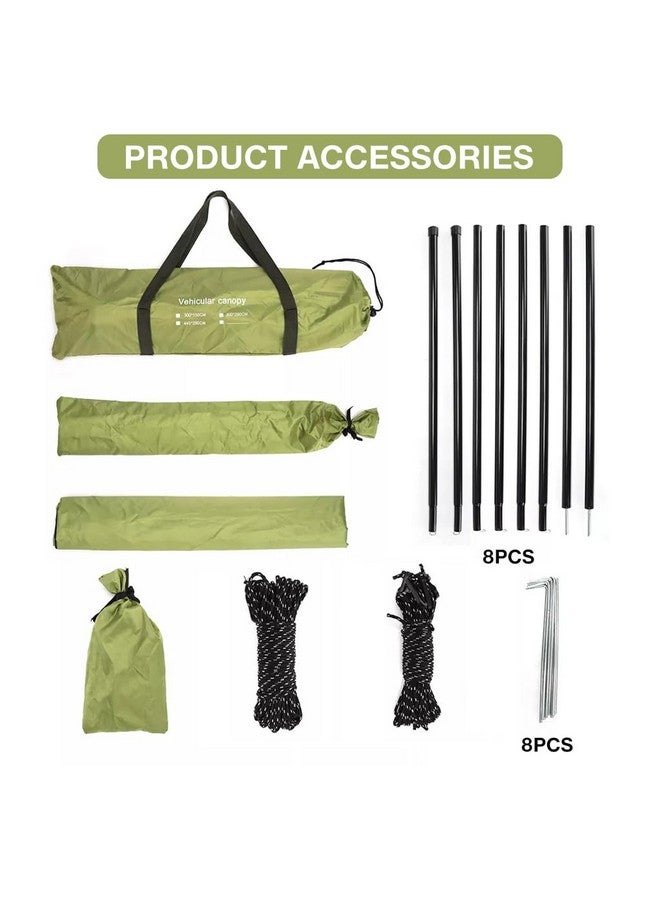 Proberos خيمة شمسية قابلة للطي من بروبيروس® للسيارة 118x78 بوصة، لون أخضر عسكري، حماية من الأشعة فوق البنفسجية UPF 50+ مع حقيبة تخزين للتخييم والسفر والمغامرات الخارجية - Image 3