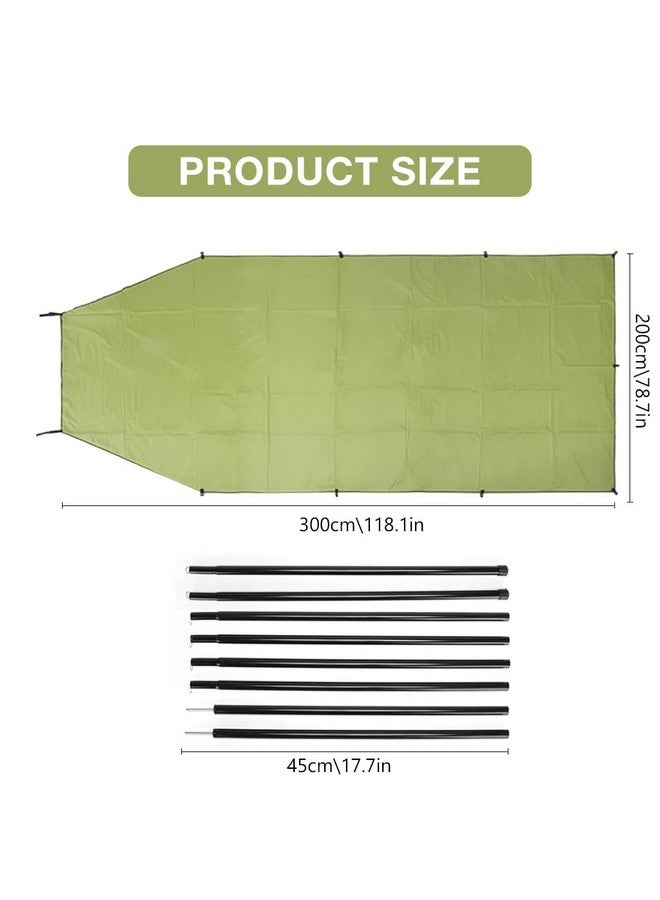 Proberos خيمة شمسية قابلة للطي من بروبيروس® للسيارة 118x78 بوصة، لون أخضر عسكري، حماية من الأشعة فوق البنفسجية UPF 50+ مع حقيبة تخزين للتخييم والسفر والمغامرات الخارجية - Image 2