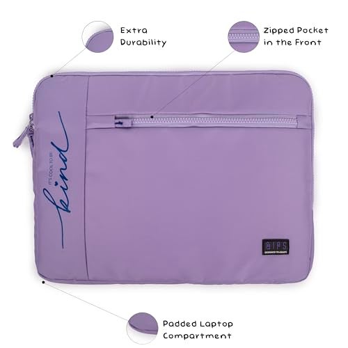 QIPS 14.5-Inch Laptop Sleeve Cover | Slim Water-Resistant Protective Case with Front Pocket for Mac, Dell, HP, Lenovo, Asus & Acer (Lavender). - Image 3