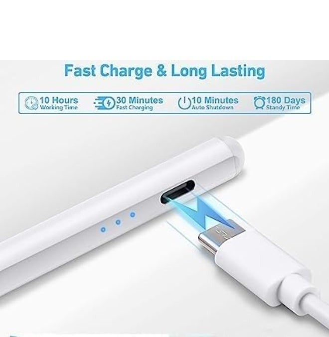 Double B traders Universal Active Stylus Pen Quick Charge Palm Rejection Tilt Sensor Stylus Pen Pencil for Apple iPad/Pro/Air/iPhone/iOS Android Microsoft Samsung Lenovo Tablets Writing Drawing (White) - Image 5