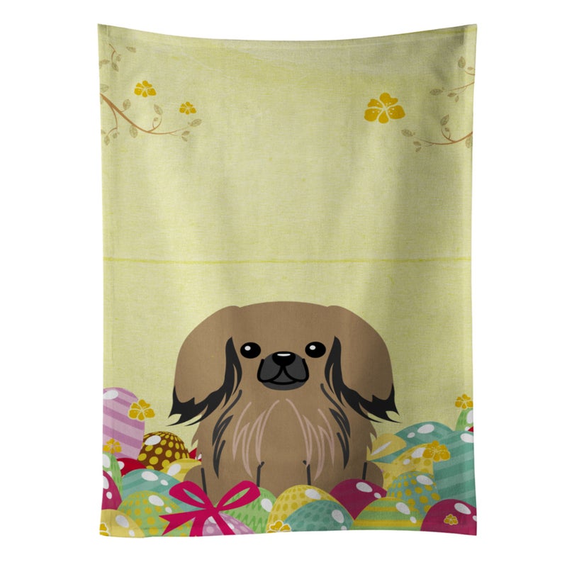 Caroline's Treasures ""Caroline's Treasures Easter Eggs Pekingese Tan Kitchen Towel  Multicolor  25"""" x 15""""""