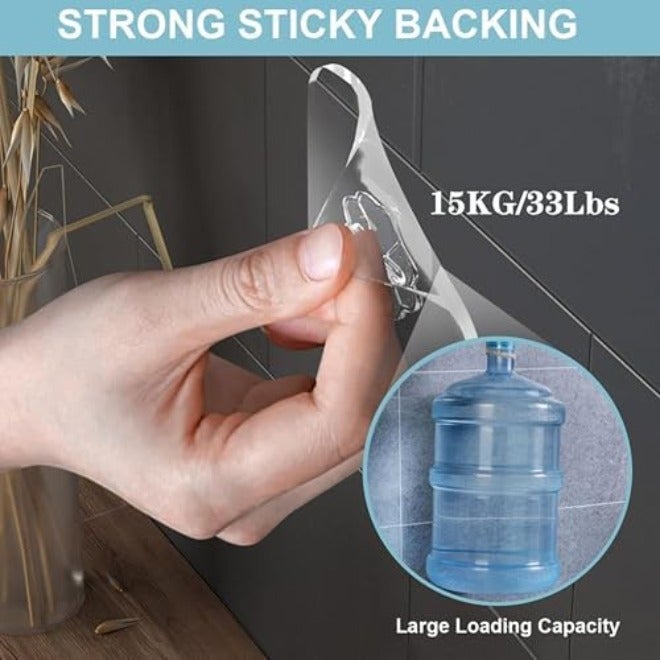 Zulaxy Photo Frame Hooks for Wall Without Drilling, 10 Pack Self Adhesive Hooks for Wall Heavy Duty Strong Nail Free for Hanging Photo Frame (Hanging Hook, Transparent) Stainless Steel - Image 5