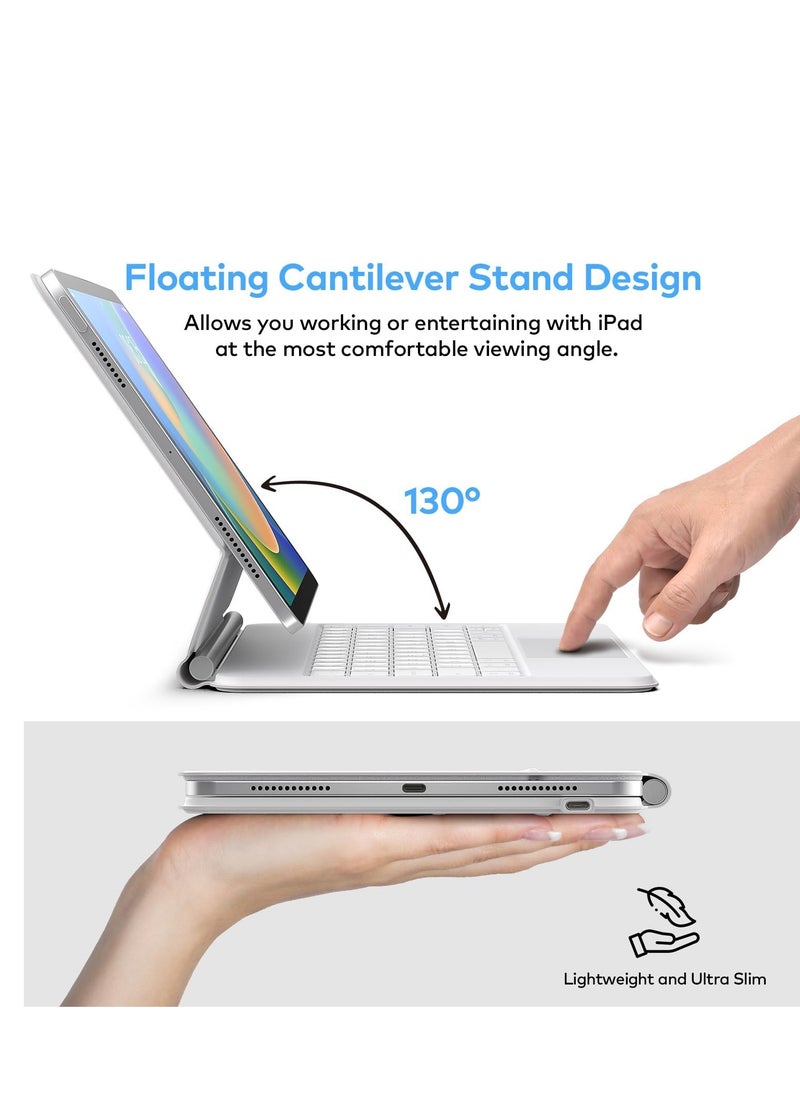 Generic Keyboard Case for iPad 10th Generation 2022 & 11th (A16, 2025) – Magic-Style Keyboard with Multi-Touch Trackpad – Floating Cantilever Stand – Magnetic Case for iPad 10.9 inch 10th / 11th Gen.  - Image 3