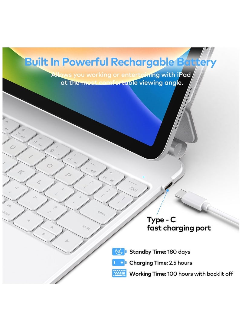 Generic Keyboard Case for iPad 10th Generation 2022 & 11th (A16, 2025) – Magic-Style Keyboard with Multi-Touch Trackpad – Floating Cantilever Stand – Magnetic Case for iPad 10.9 inch 10th / 11th Gen.  - Image 5