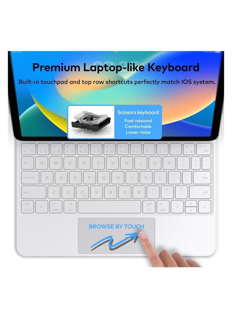 Keyboard Case for iPad 10th Generation 2022 & 11th (A16, 2025) – Magic-Style Keyboard with Multi-Touch Trackpad – Floating Cantilever Stand – Magnetic Case for iPad 10.9 inch 10th / 11th Gen.