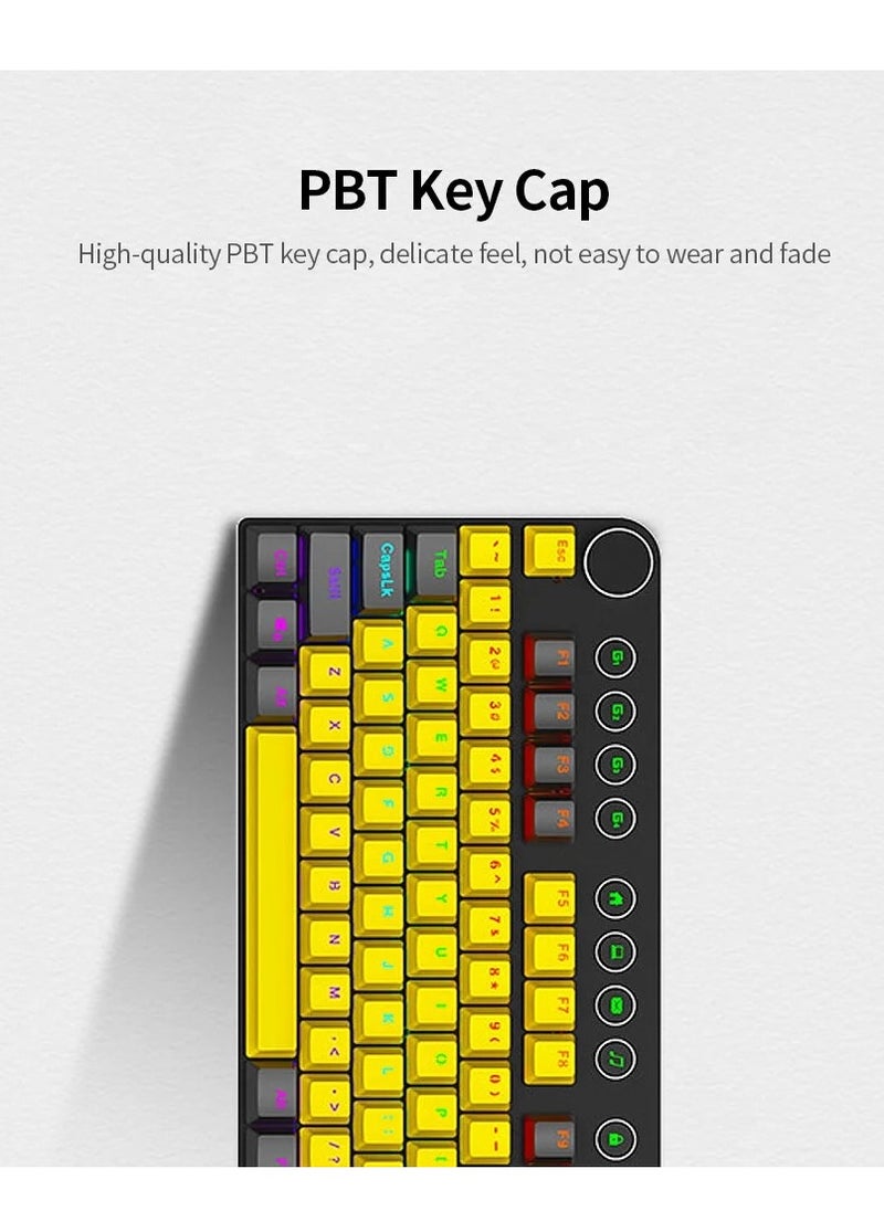 Magic-Refiner - MK13 Gaming Mechanical Keyboard - Red Switch - Multimadia keys - Volume Wheel - Aluminium alloy panel - Image 1