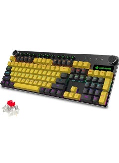 MK13 Gaming Mechanical Keyboard - Red Switch - Multimadia keys - Volume Wheel - Aluminium alloy panel