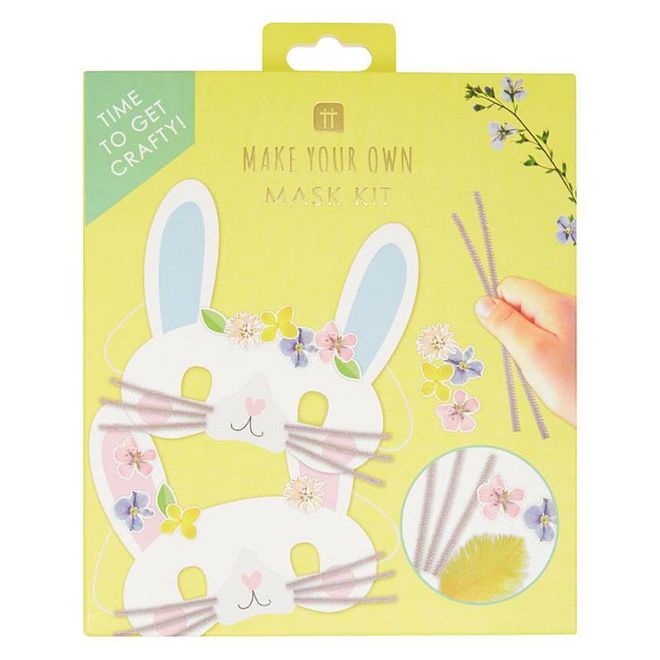 Talking Tables Easter Craft Mask Kit for Kids - DIY Bunny, Lamb & Chick Masks, 15x15cm, Includes Stickers & Pom Poms - Image 2